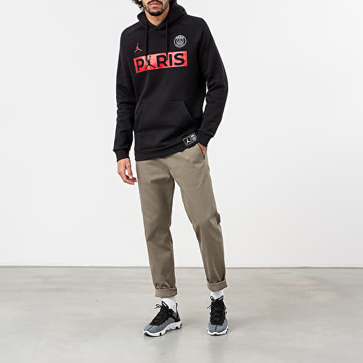 Hoodies and sweatshirts Jordan Paris Saint Germain Jumpman Fleece Hoodie Black University Red Footshop