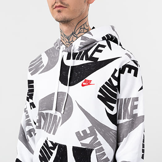 Sudaderas Nike Sportswear Club BB AOP Hoodie Black/ White