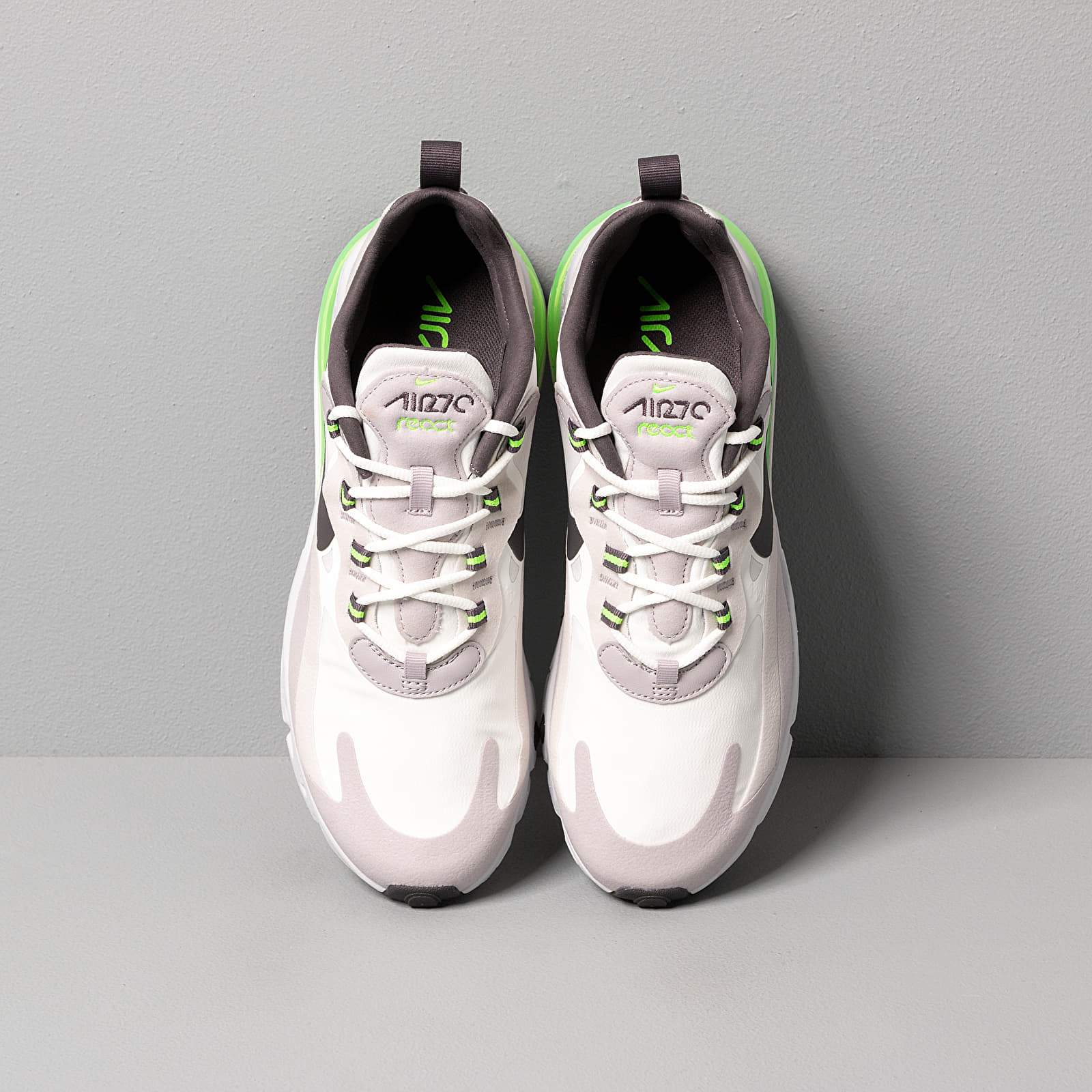 Scarpe uomo Nike Air Max 270 React Summit White/ Electric Green-Vast Grey