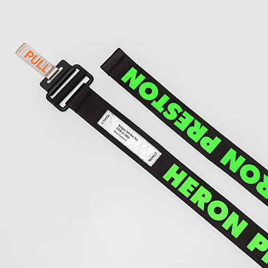 Belts HERON PRESTON Coloured Logo Tape Belt Black/ Green  display picture 2