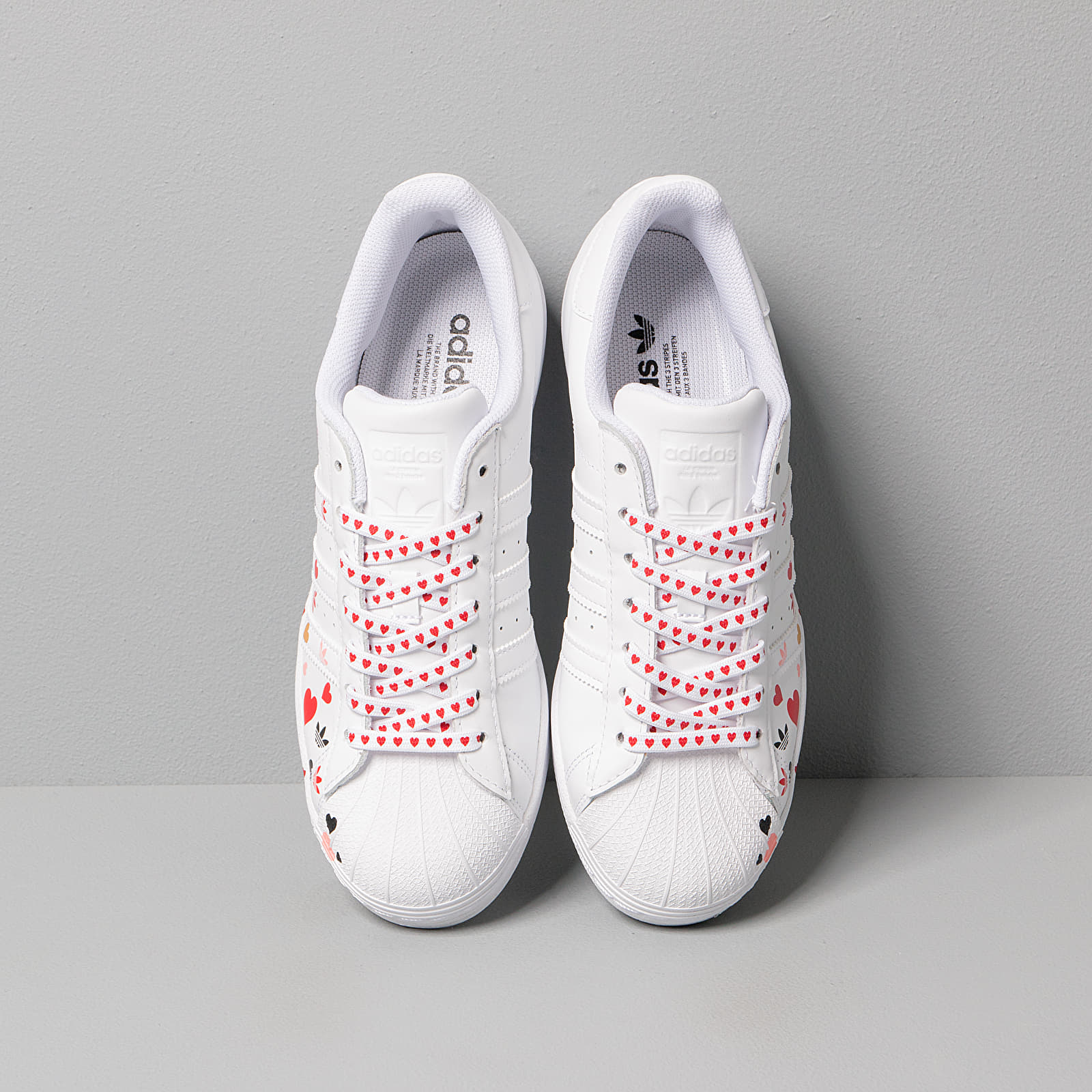 Superstar trainers white black glory pink discount