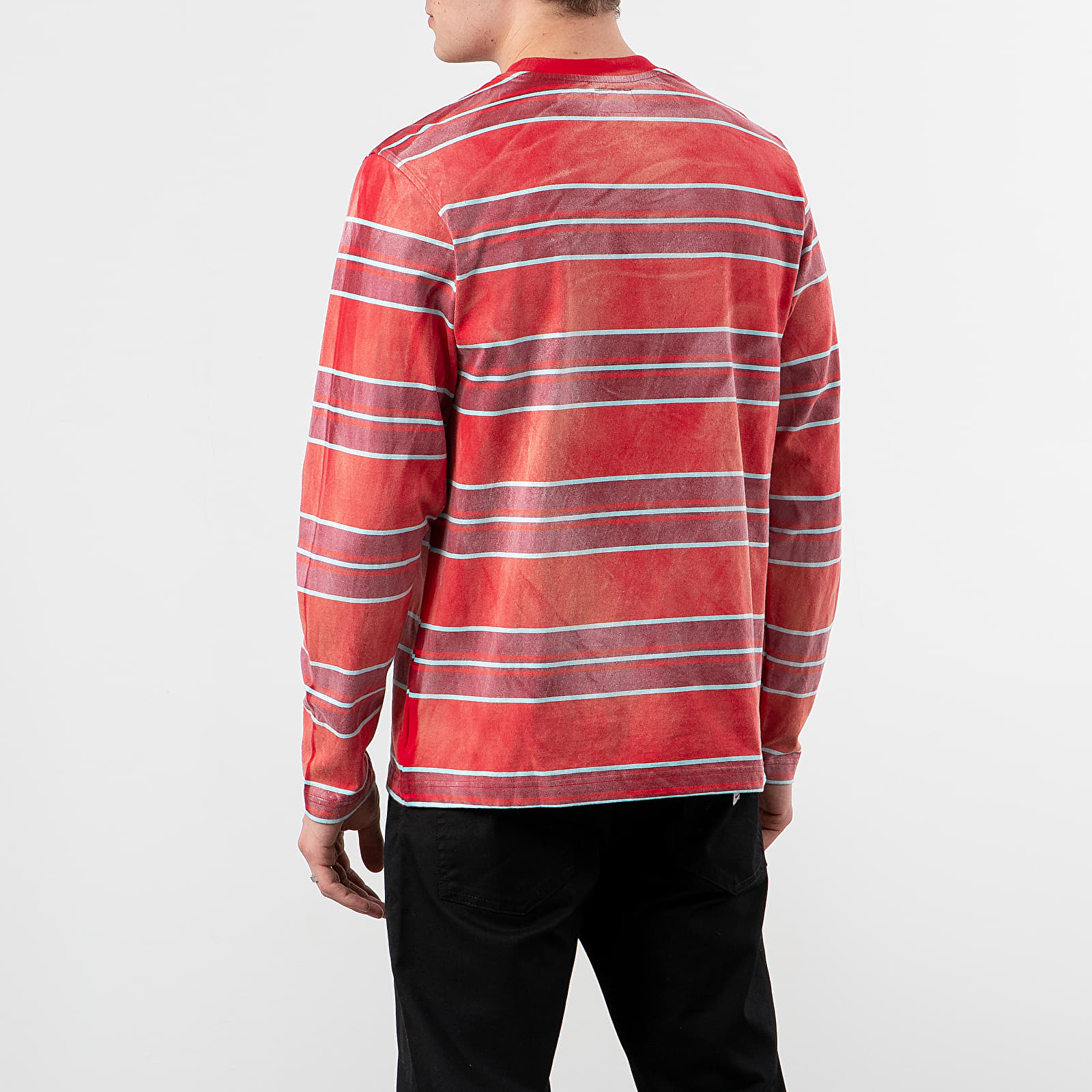 T-shirts Stüssy Bleach Stripe Crew Long Sleeve Tee Red