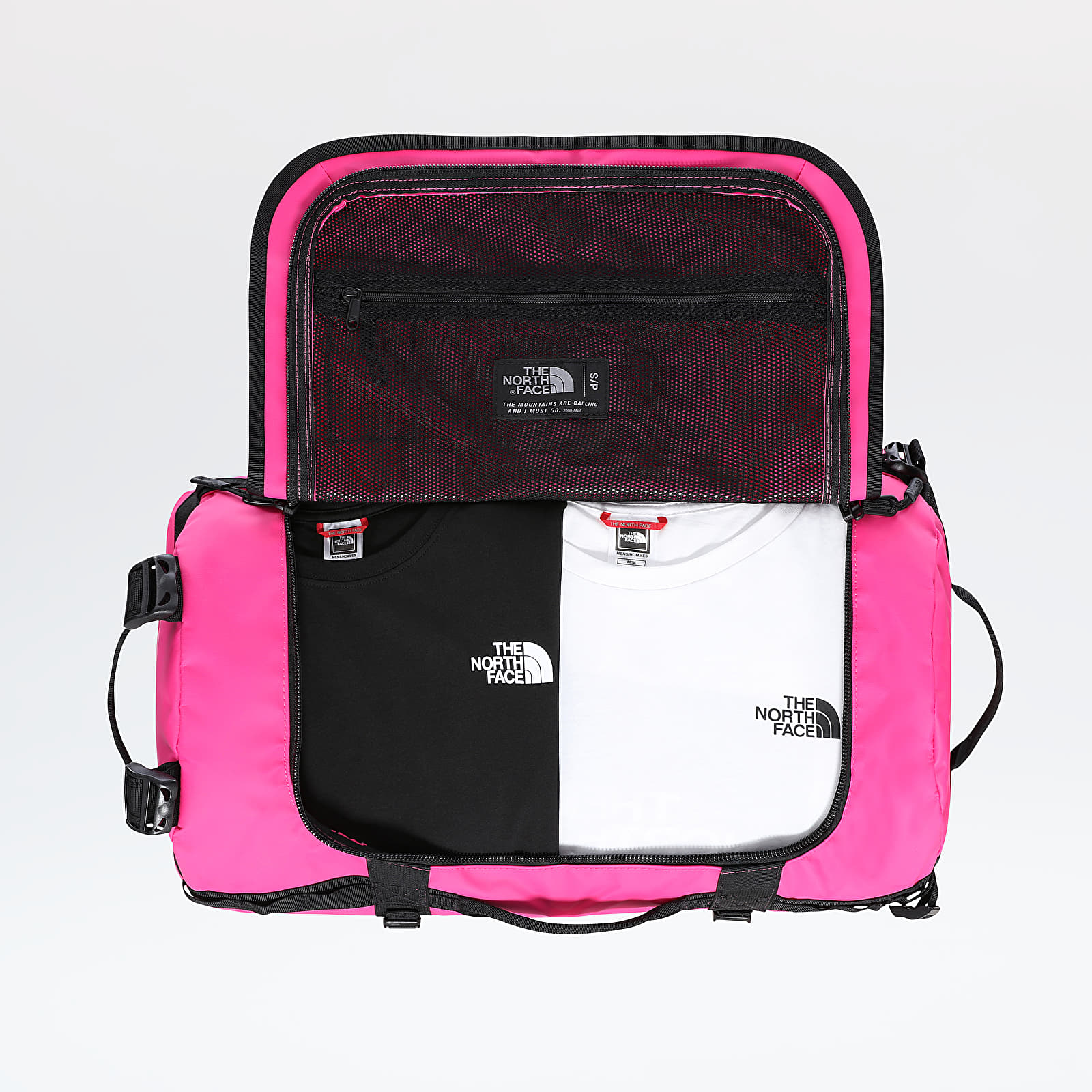 North face duffel top bag small pink