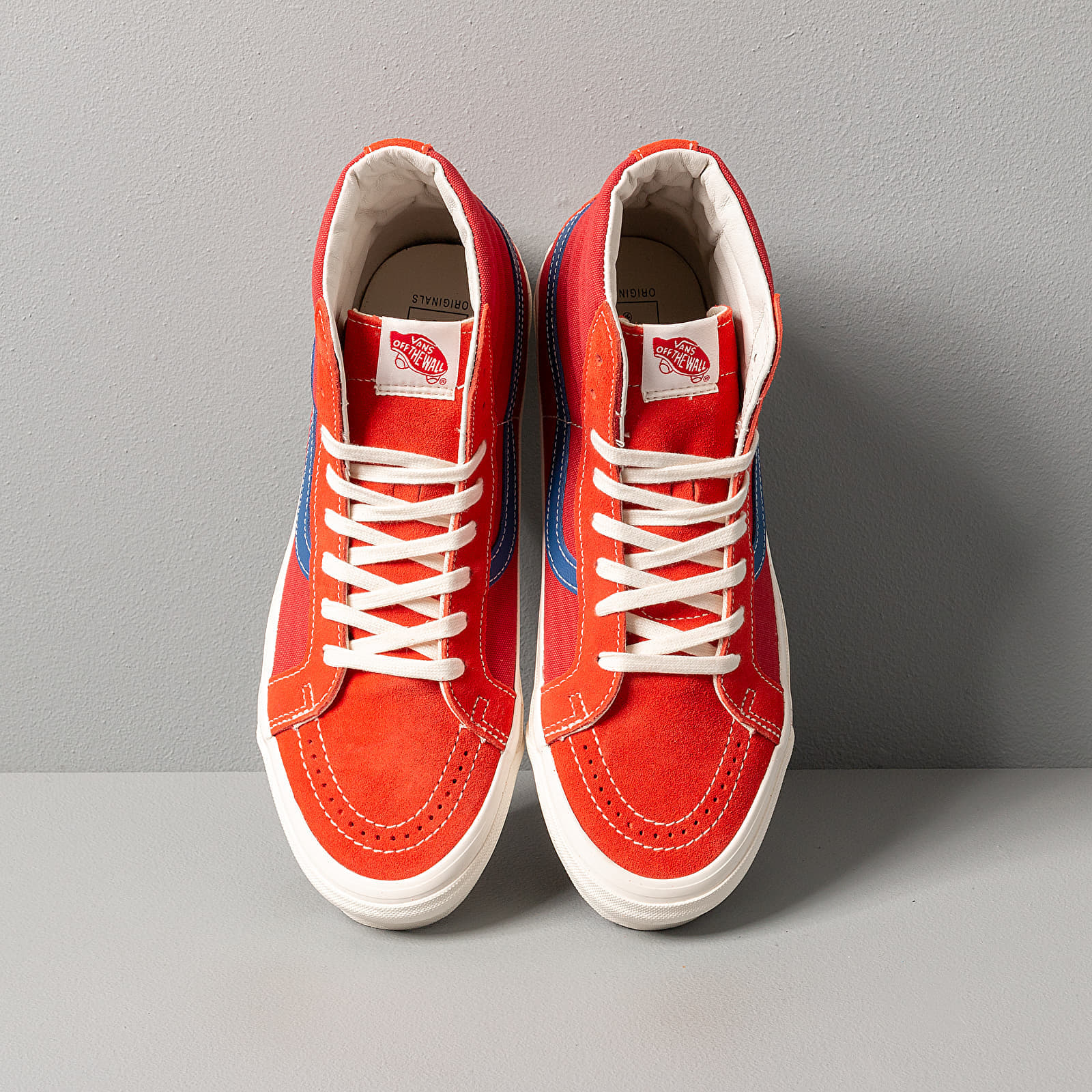 Men's shoes Vans Vault OG Sk8-Hi LX (Suede/ Canvas) Red/ Blue