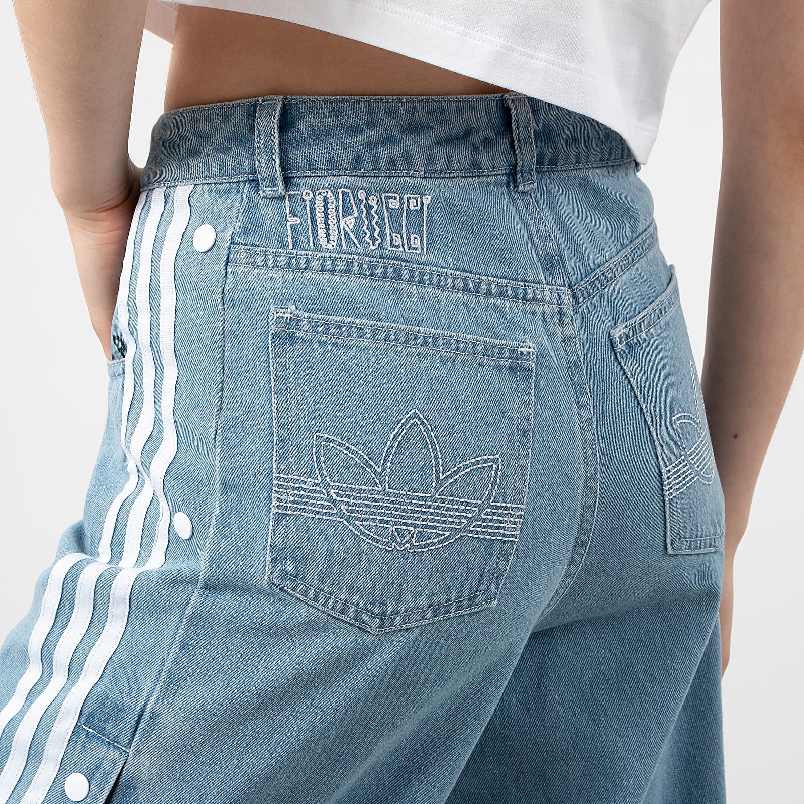 Kalhoty adidas by Fiorucci Denim Trackpants Clear Sky