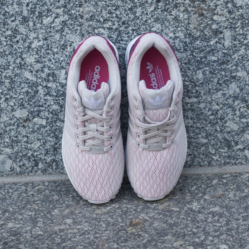 Adidas originals womens zx best sale flux lace trainers pearl grey/pearl