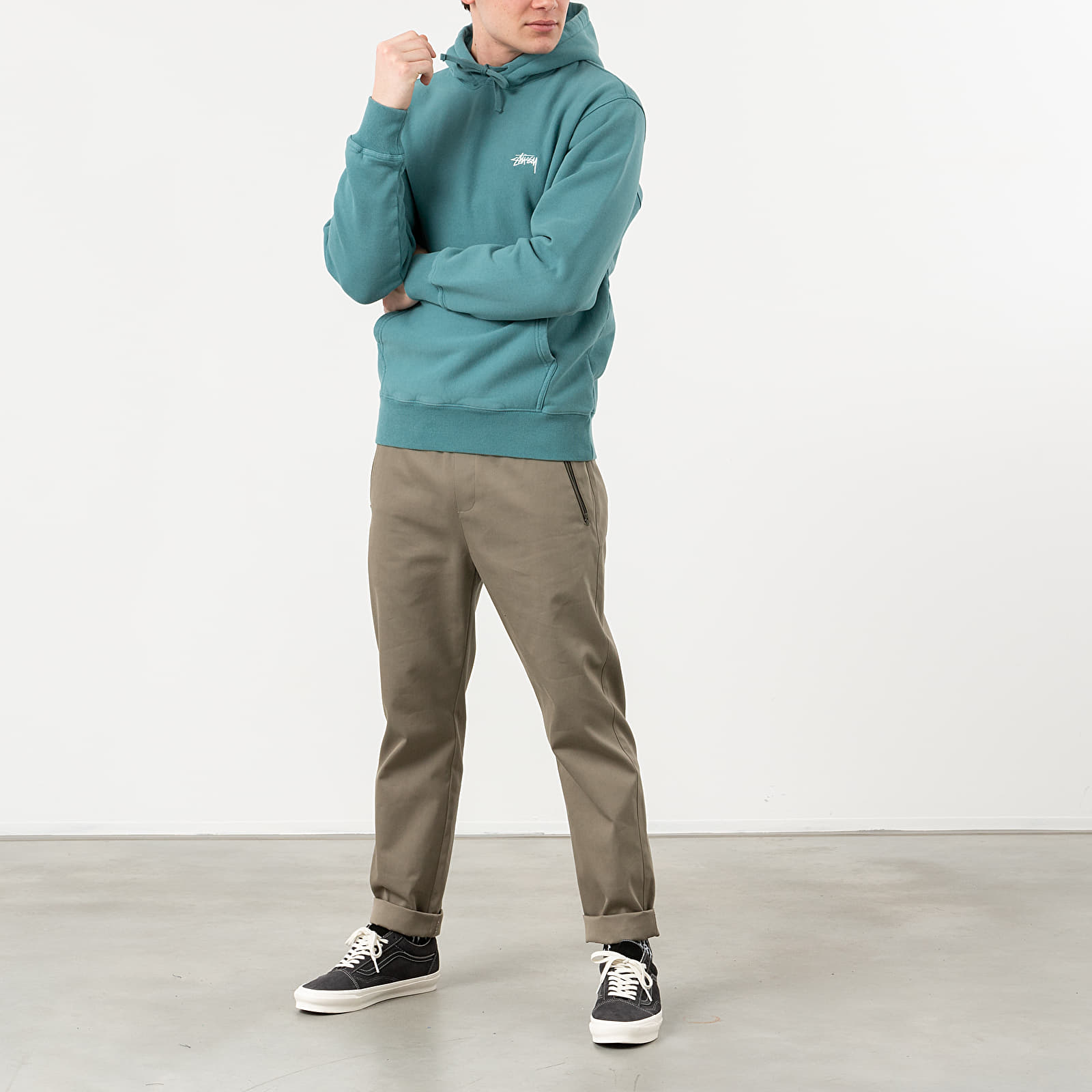 Stussy teal on sale hoodie