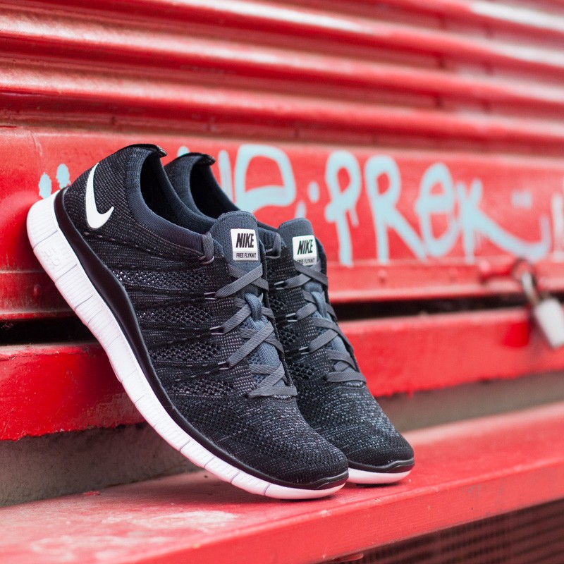 Women s shoes Nike Free Flyknit NSW Black White Footshop