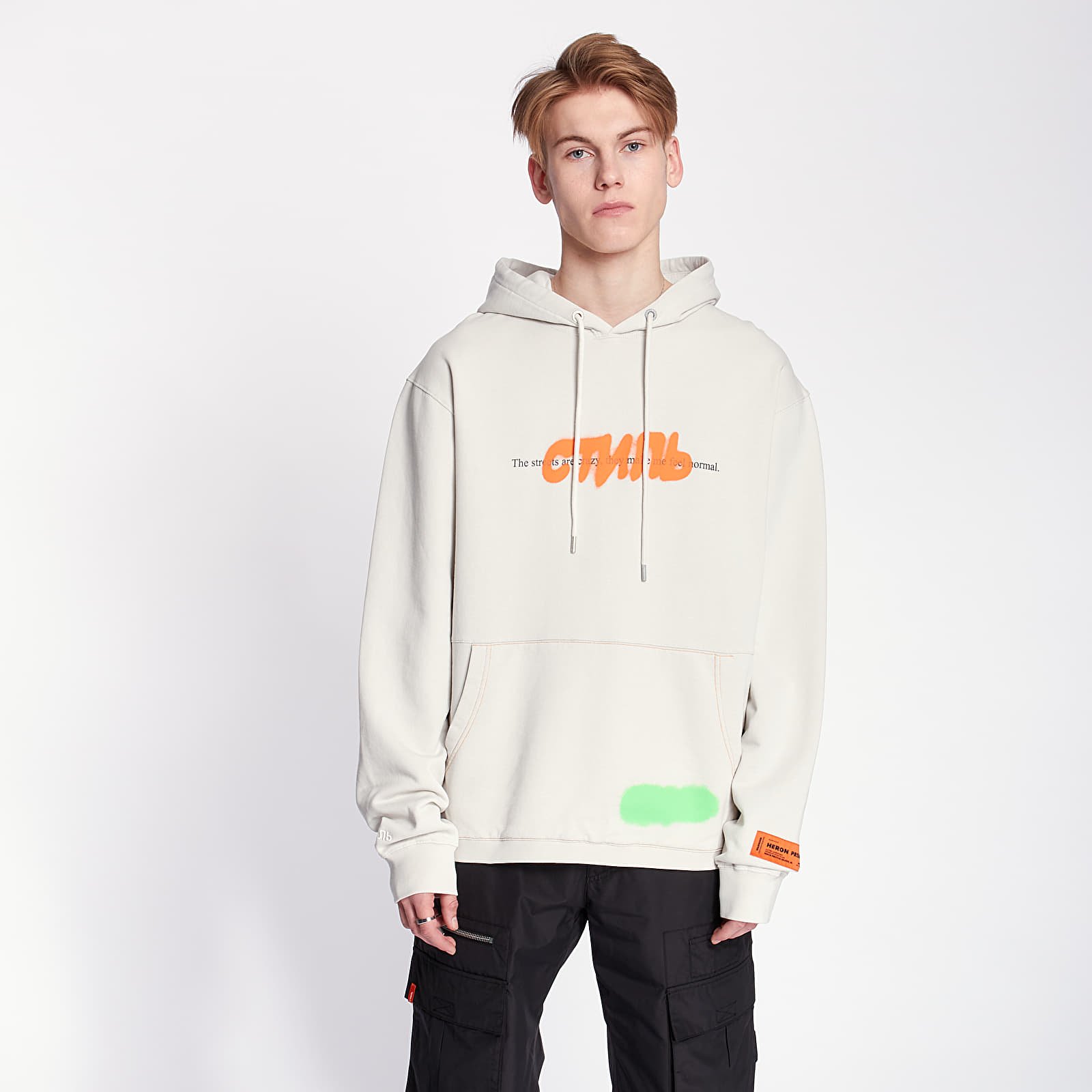 Hoodies and sweatshirts  HERON PRESTON Spray Hoodie Grey