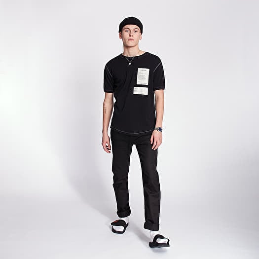 Tシャツ・カットソー HELMUT LANG Men T-shirt Black O02HM701 001 Helmut Lang Logo Embroidered Cotton T-shirt | Black