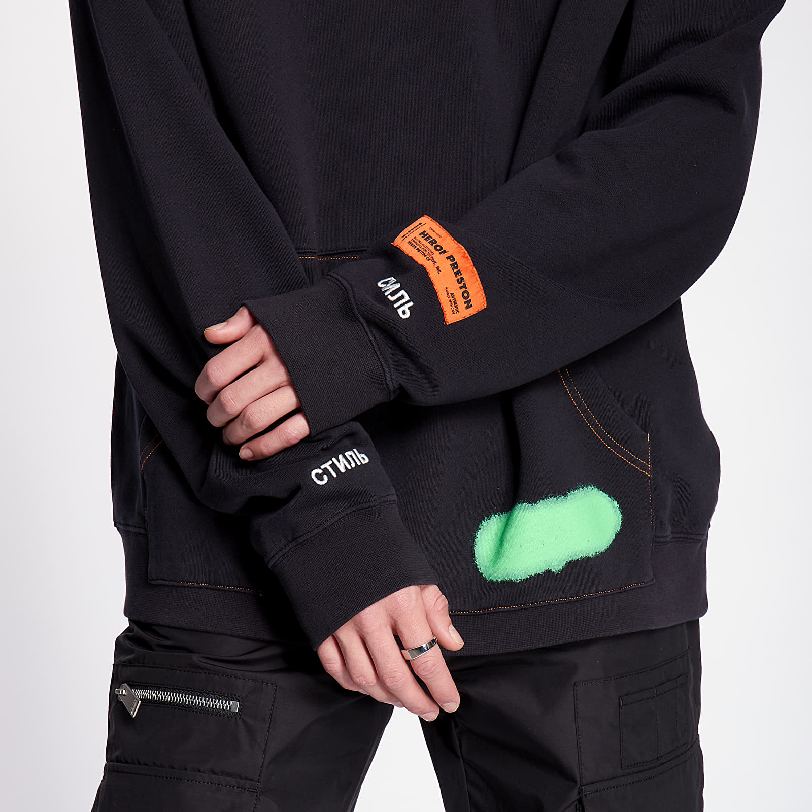 Hoodies and sweatshirts  HERON PRESTON CTNMB Spray Hoodie Black/ Multicolor
