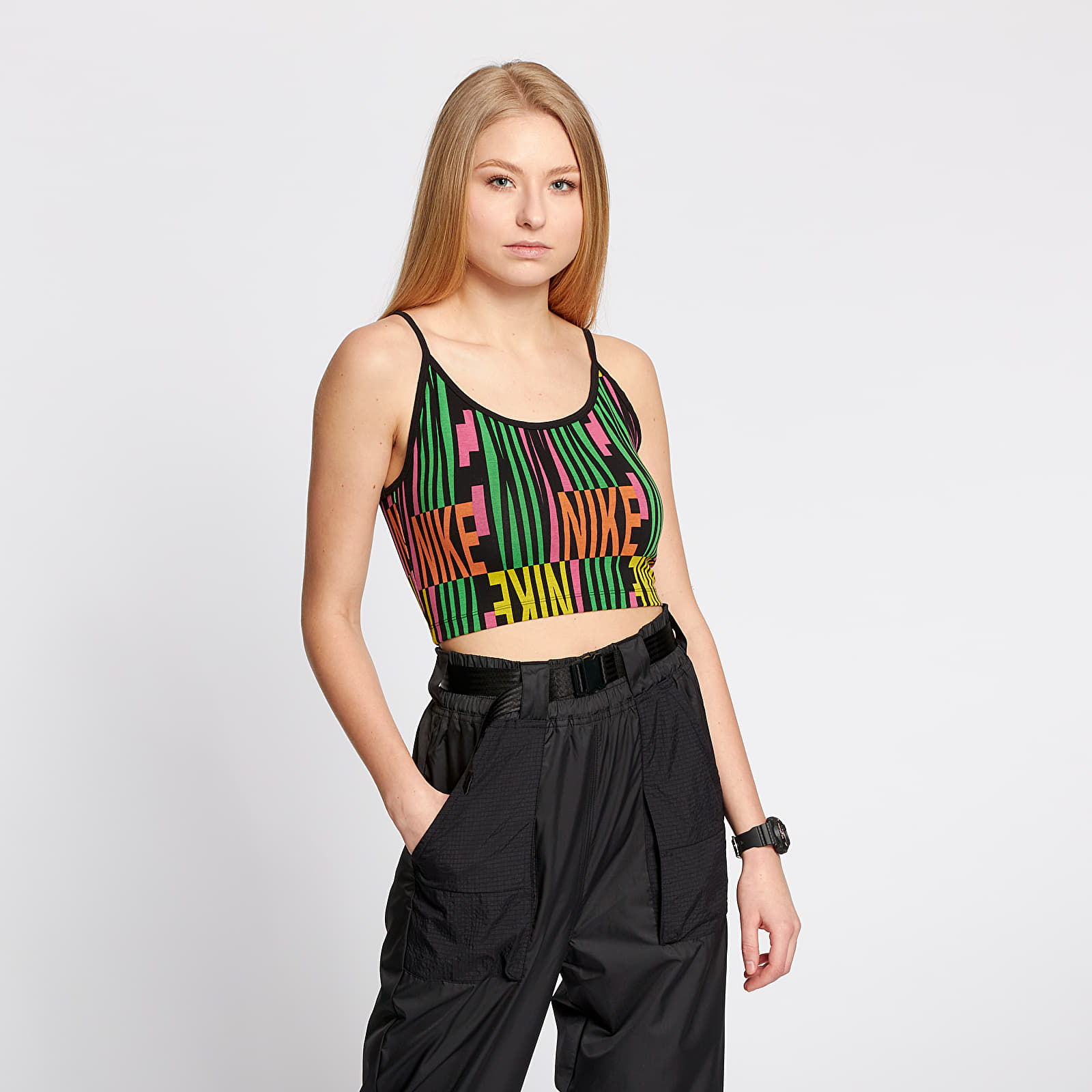 Vests Nike Sportswear Peace Pack Cropped Tank Top Black/ Green Spark