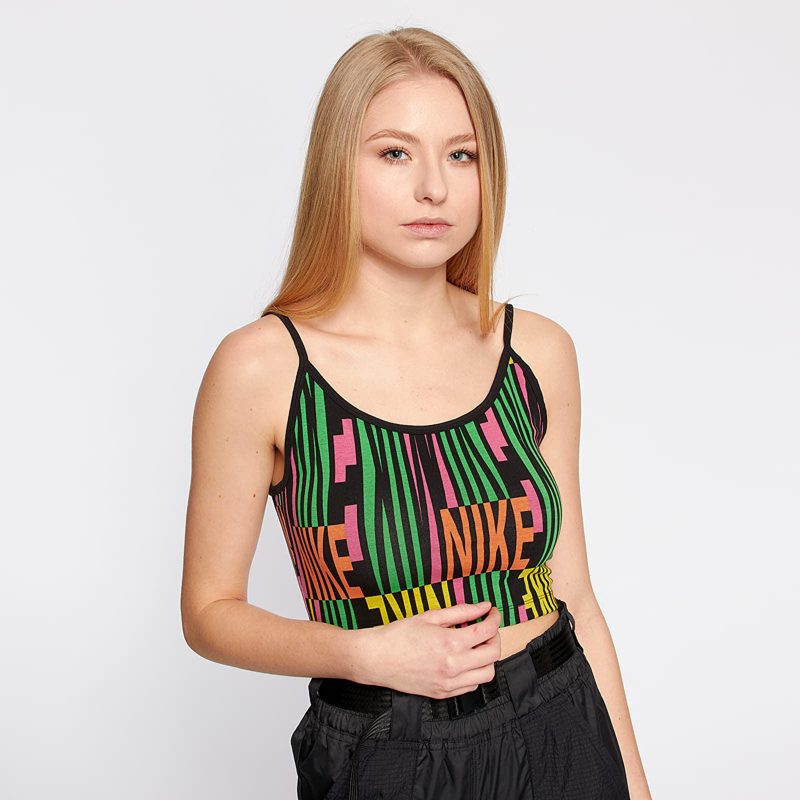 Vests Nike Sportswear Peace Pack Cropped Tank Top Black/ Green Spark