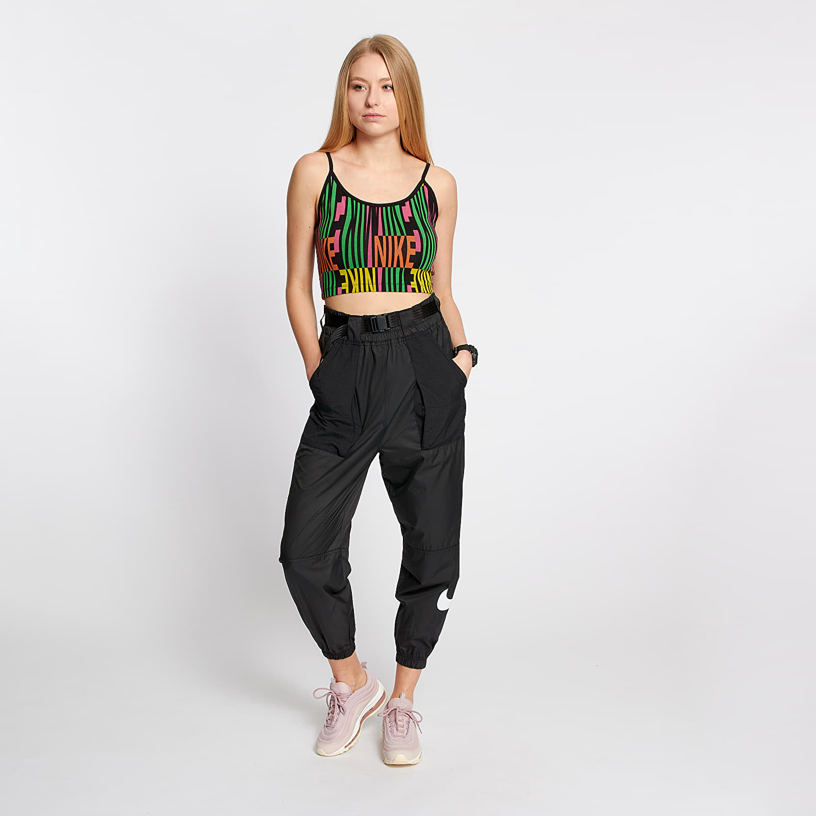 Vests Nike Sportswear Peace Pack Cropped Tank Top Black/ Green Spark