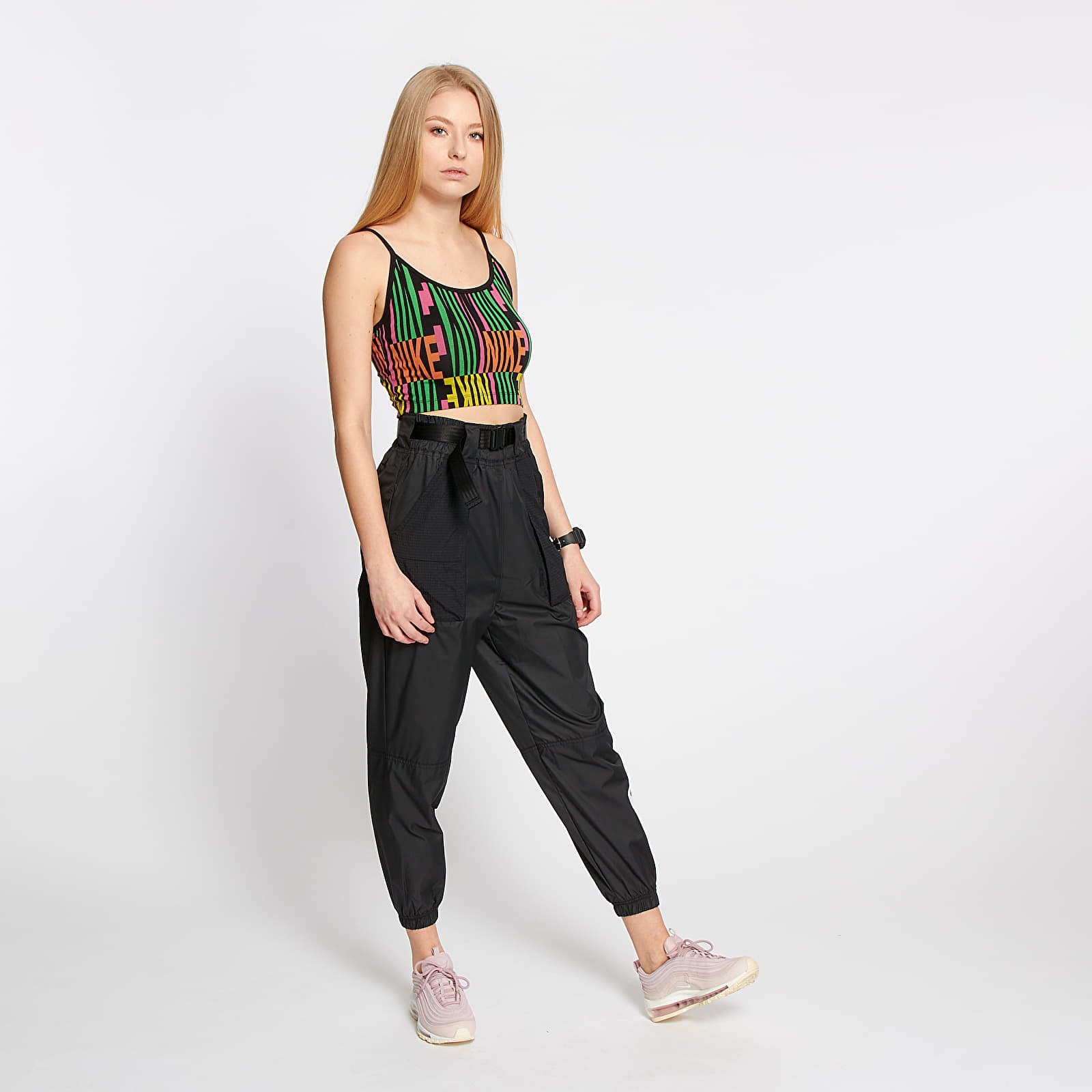 Spodnie Nike Sportswear Swoosh Woven Pants Black/ White