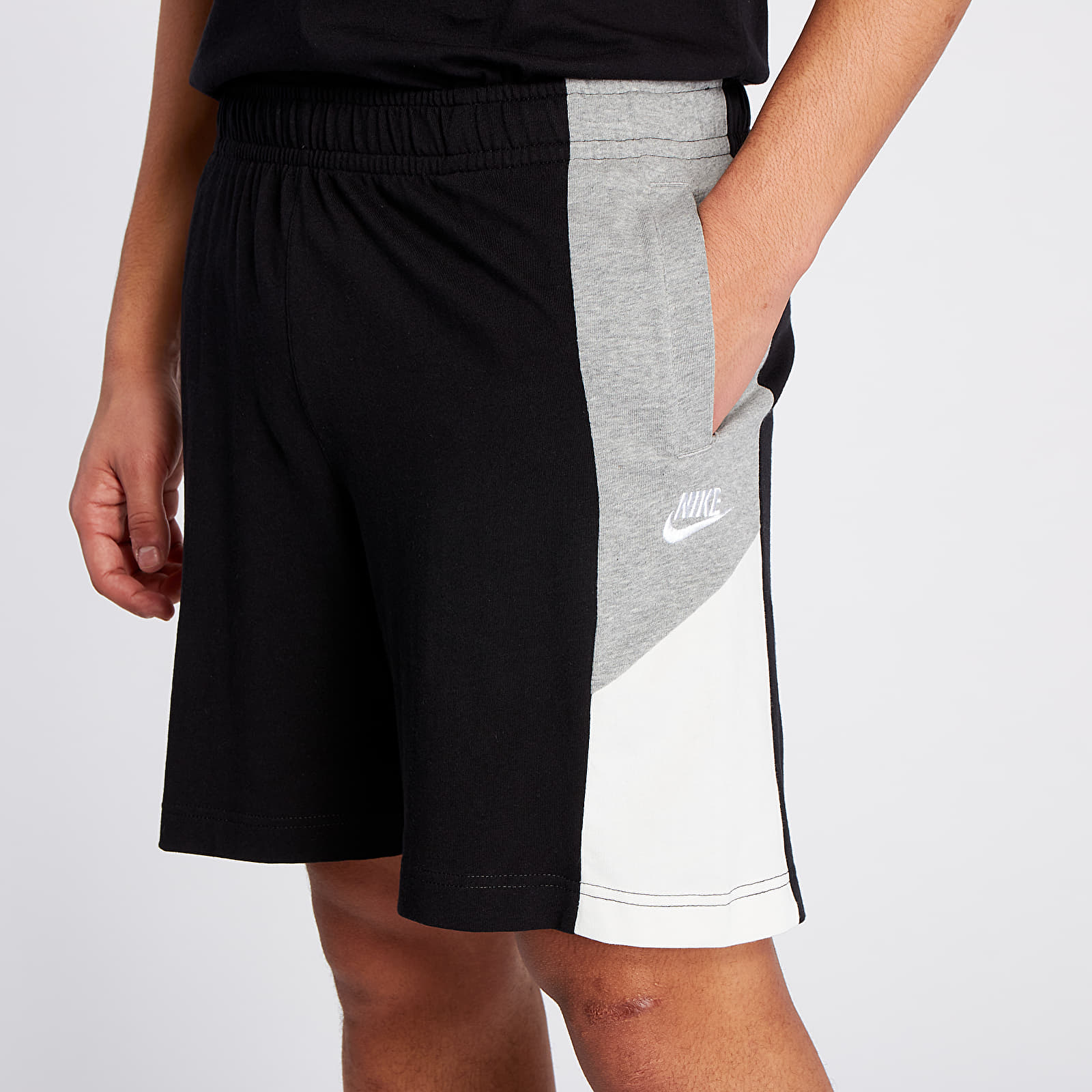 Pantaloni scurți Nike Sportswear Jersey CB Shorts Black/ Dark Grey Heather/ Sail/ White