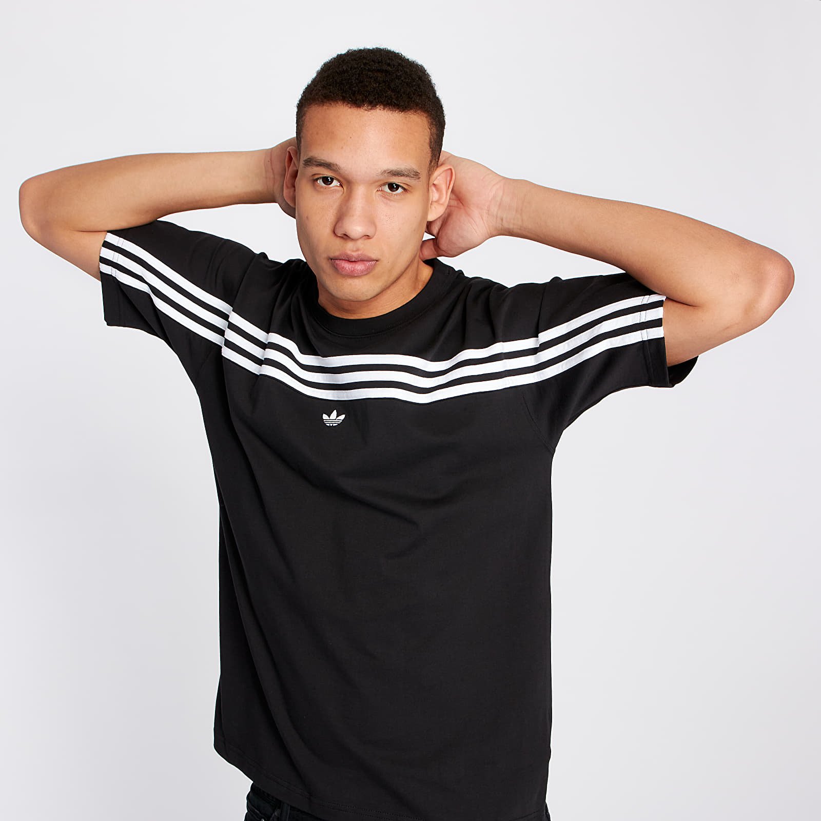 T-skjorter adidas 3Stripe Tee Black/ White