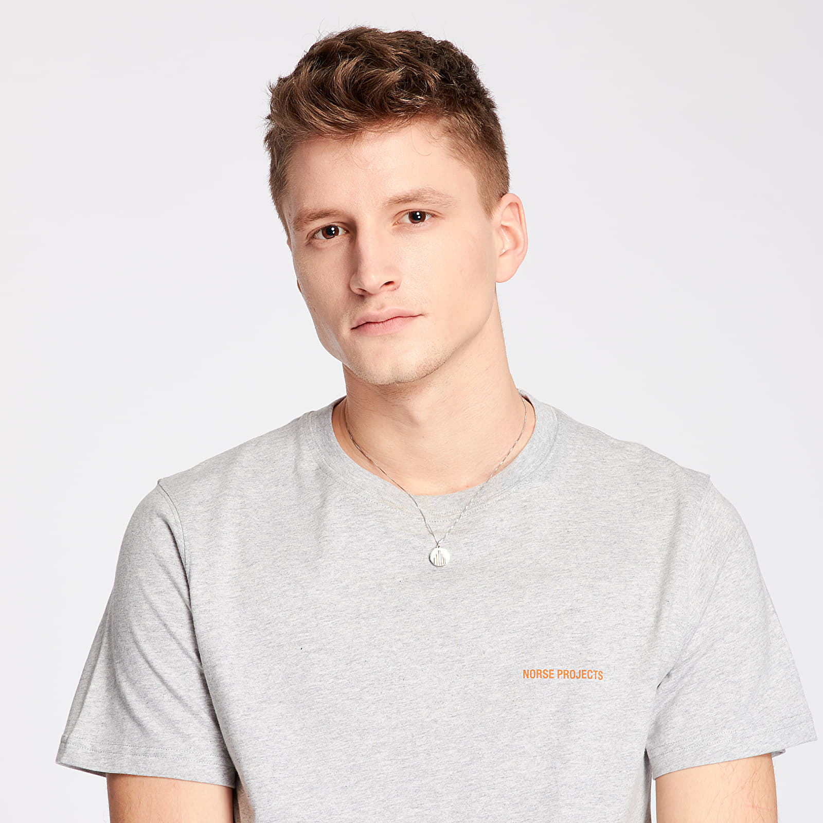 T-shirts Norse Projects Niels Norse Projects Logo Tee Light Grey Melange