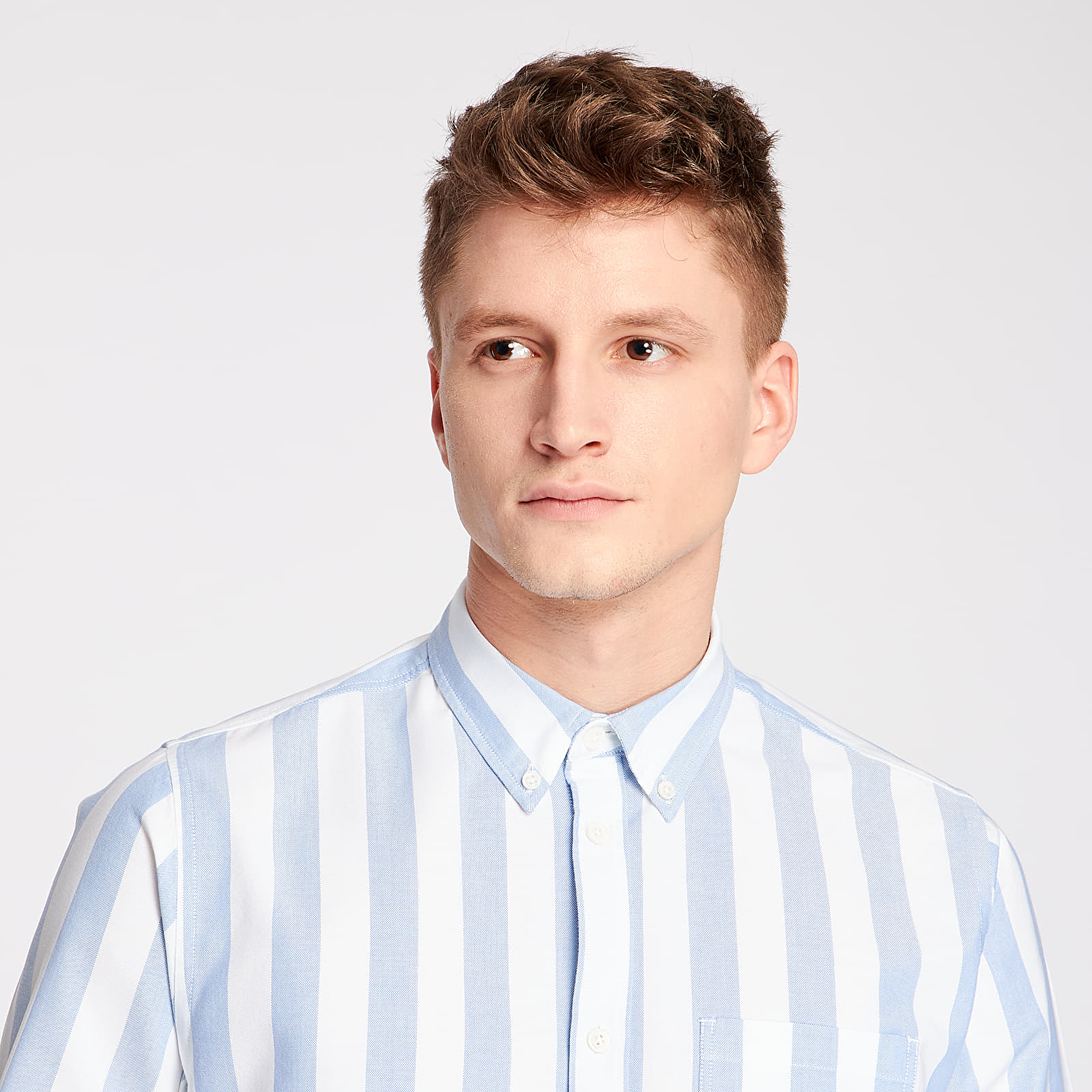 Ризи Norse Projects Anton Oxford Shirt Pale Blue Wide Stripe
