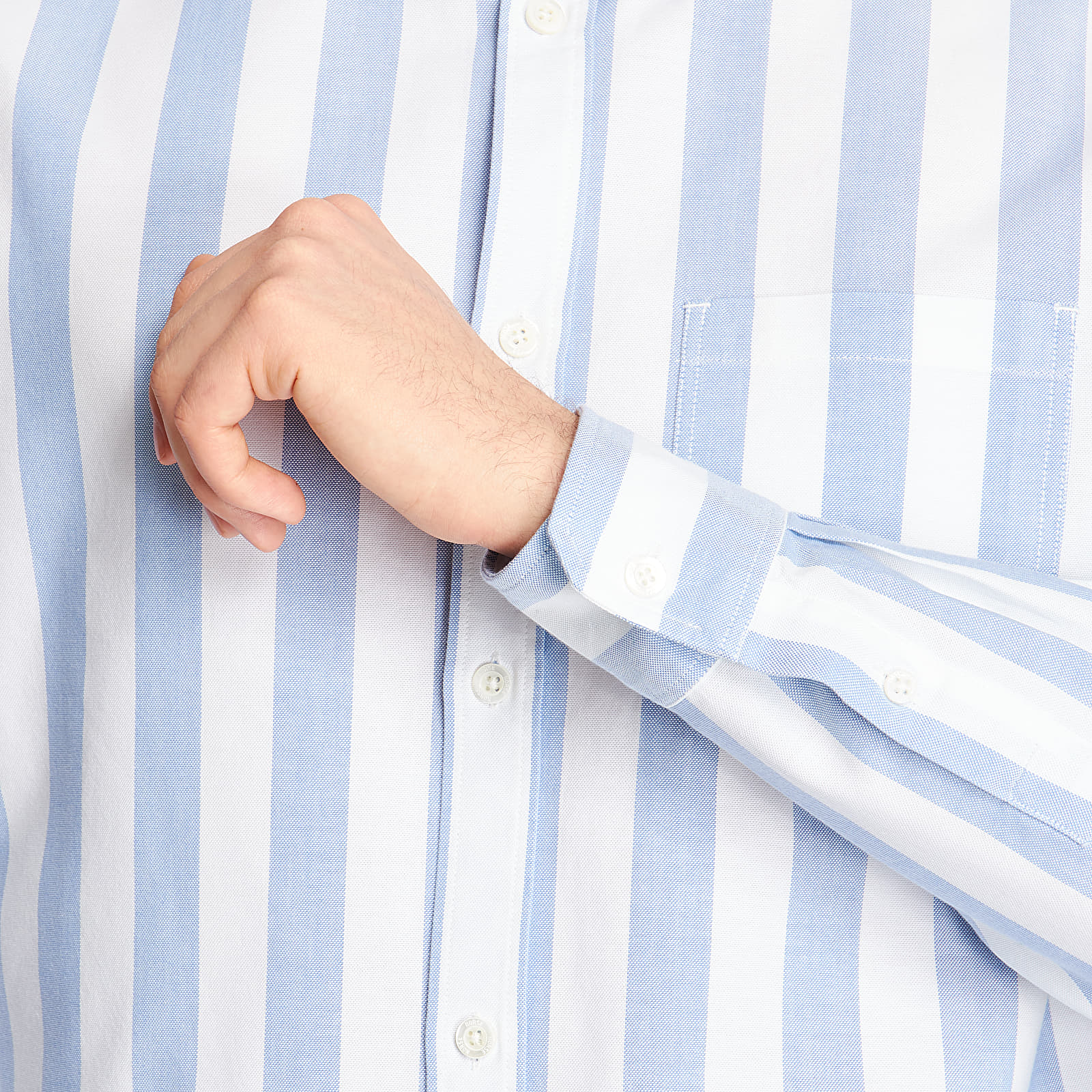 Ризи Norse Projects Anton Oxford Shirt Pale Blue Wide Stripe
