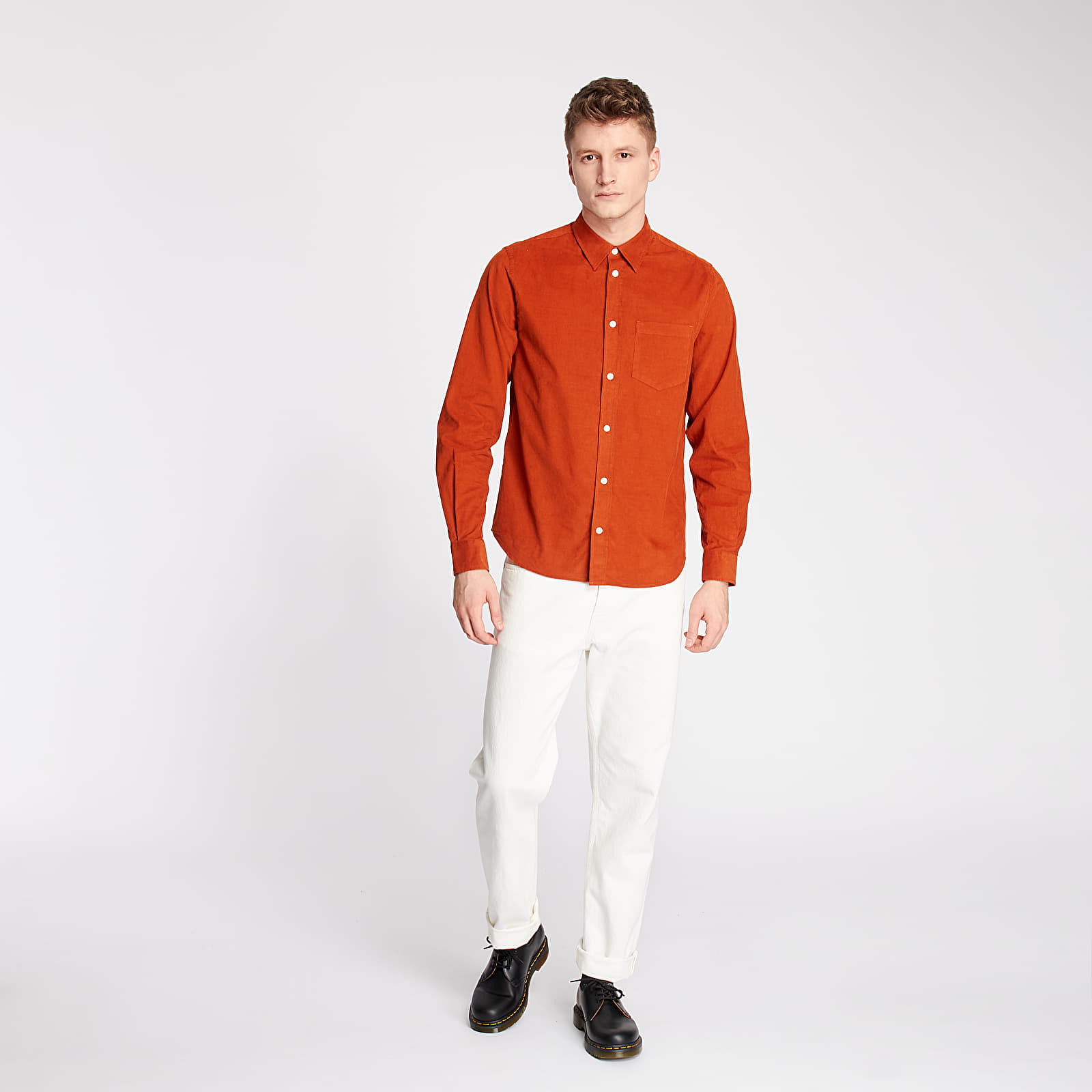Shirts Norse Projects Osvald Cordbury Shirt Cadmium Orange