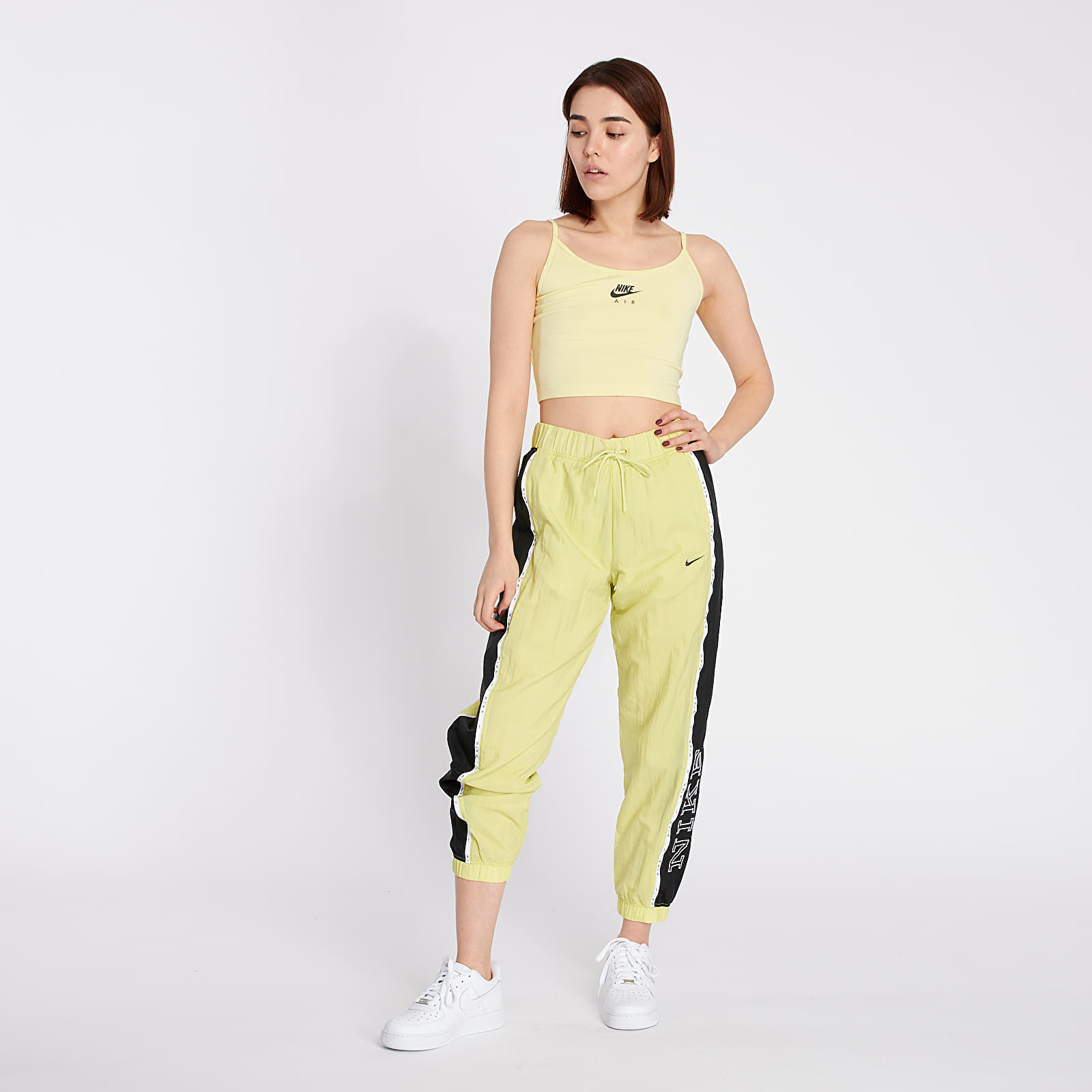 Pantalones Nike Sportswear Woven Piping Pants Limelight/ Black/ Black