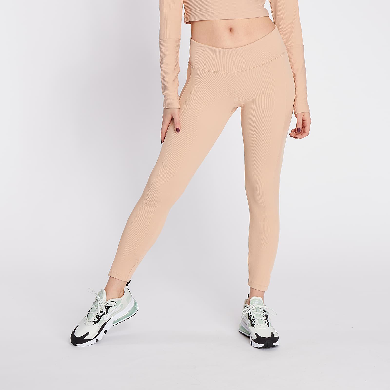 Nike Air Ribbed light beige high waisted leggings