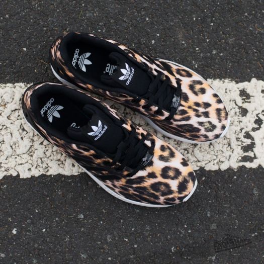 Adidas originals zx flux black print sneakers store