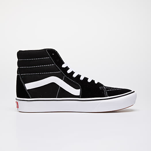 Vans classic sk8 hi trainers in black and white store