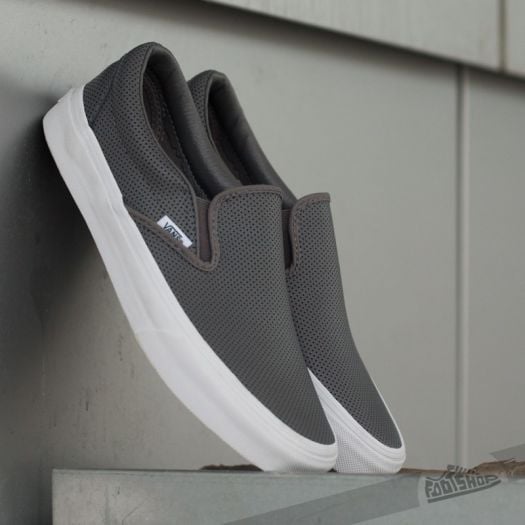 Vans Classic Slip On Perf Leather Smoked Pearl