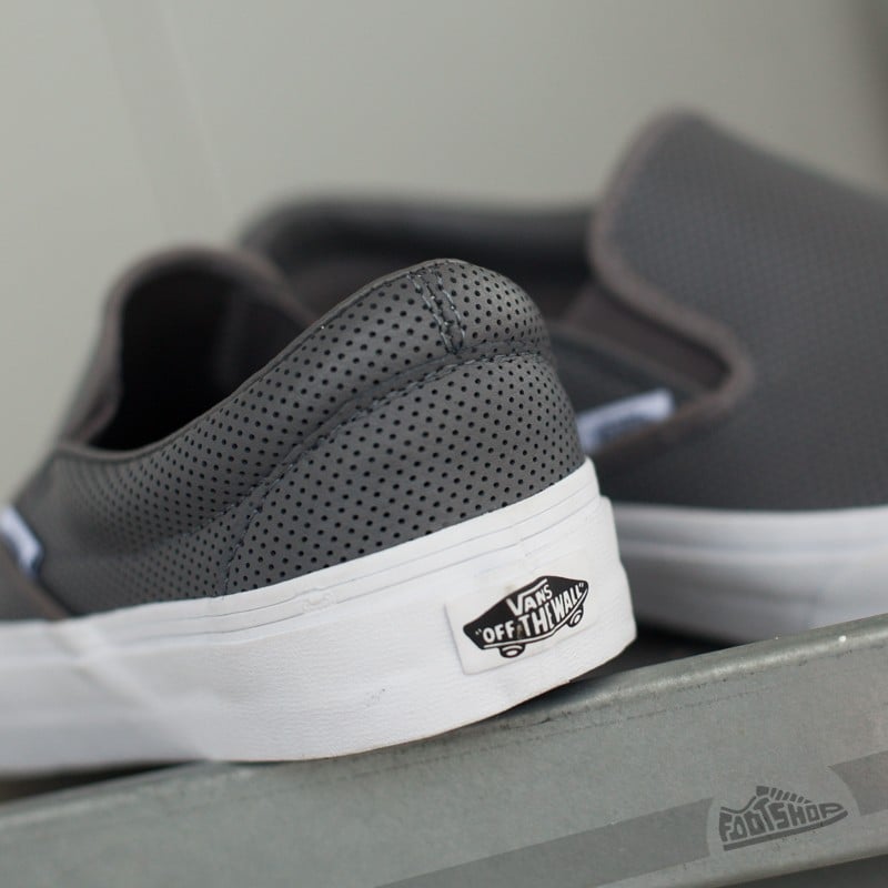 Herren Sneaker und Schuhe Vans Classic Slip-On Perf Leather Smoked Pearl