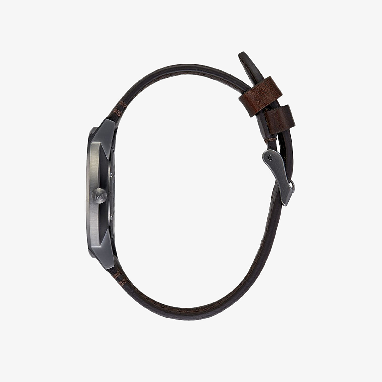 Watches Nixon Porter Leather Watch Gunmetal White Brown Footshop