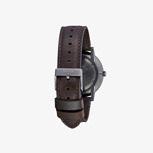 Watches Nixon Porter Leather Watch Gunmetal White Brown Footshop