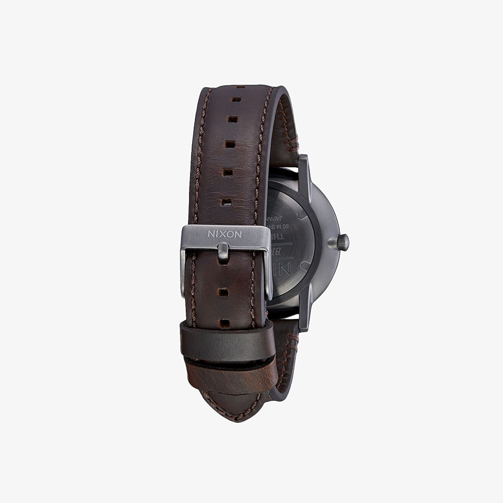 Watches Nixon Porter Leather Watch Gunmetal White Brown Footshop