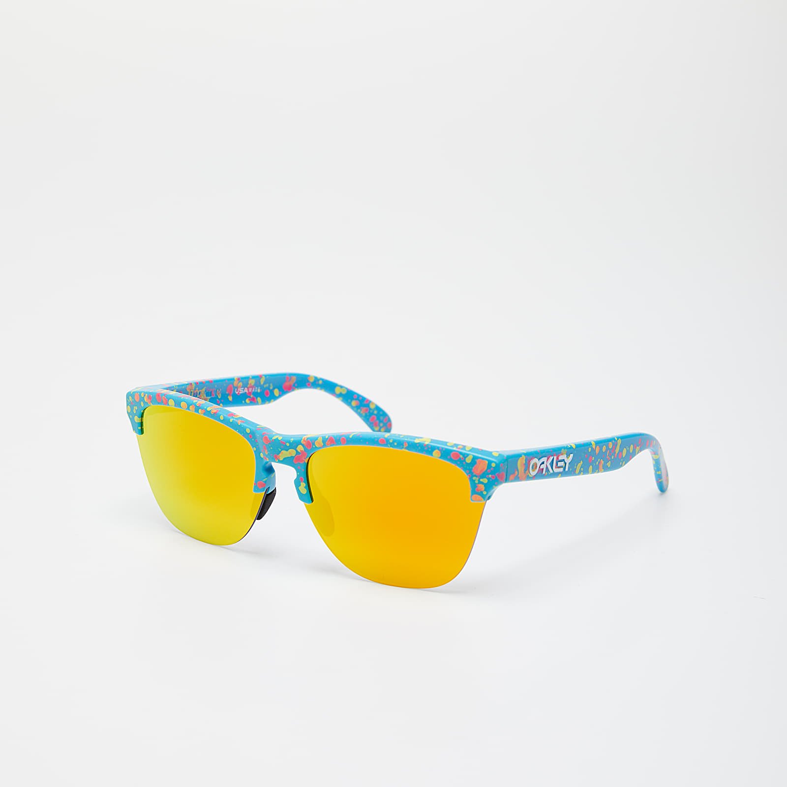 Sunglasses Oakley Frogskins Lite Splatterfade Sunglasses Sky Blue Fire Iridium Footshop