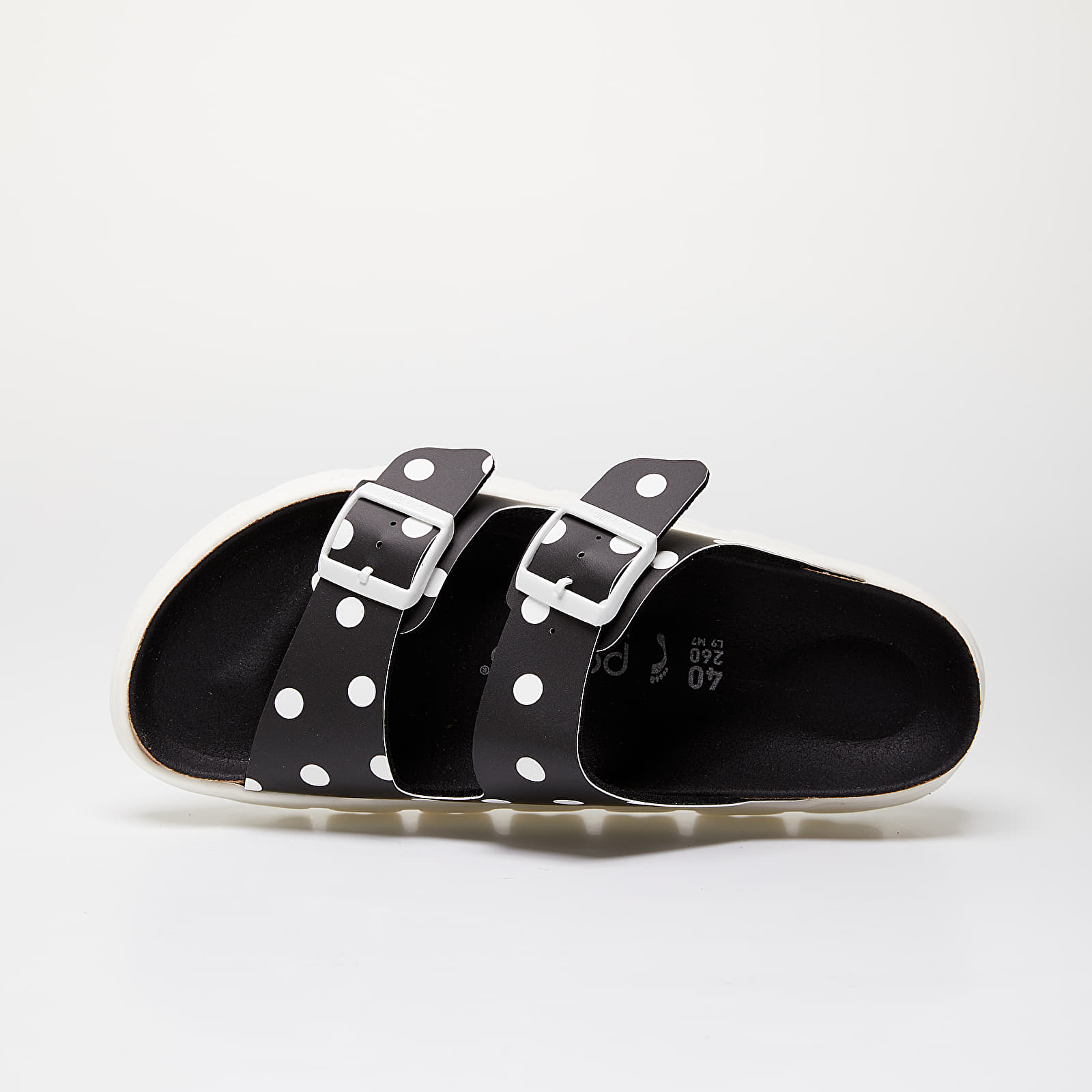Black and white shop polka dot birkenstocks