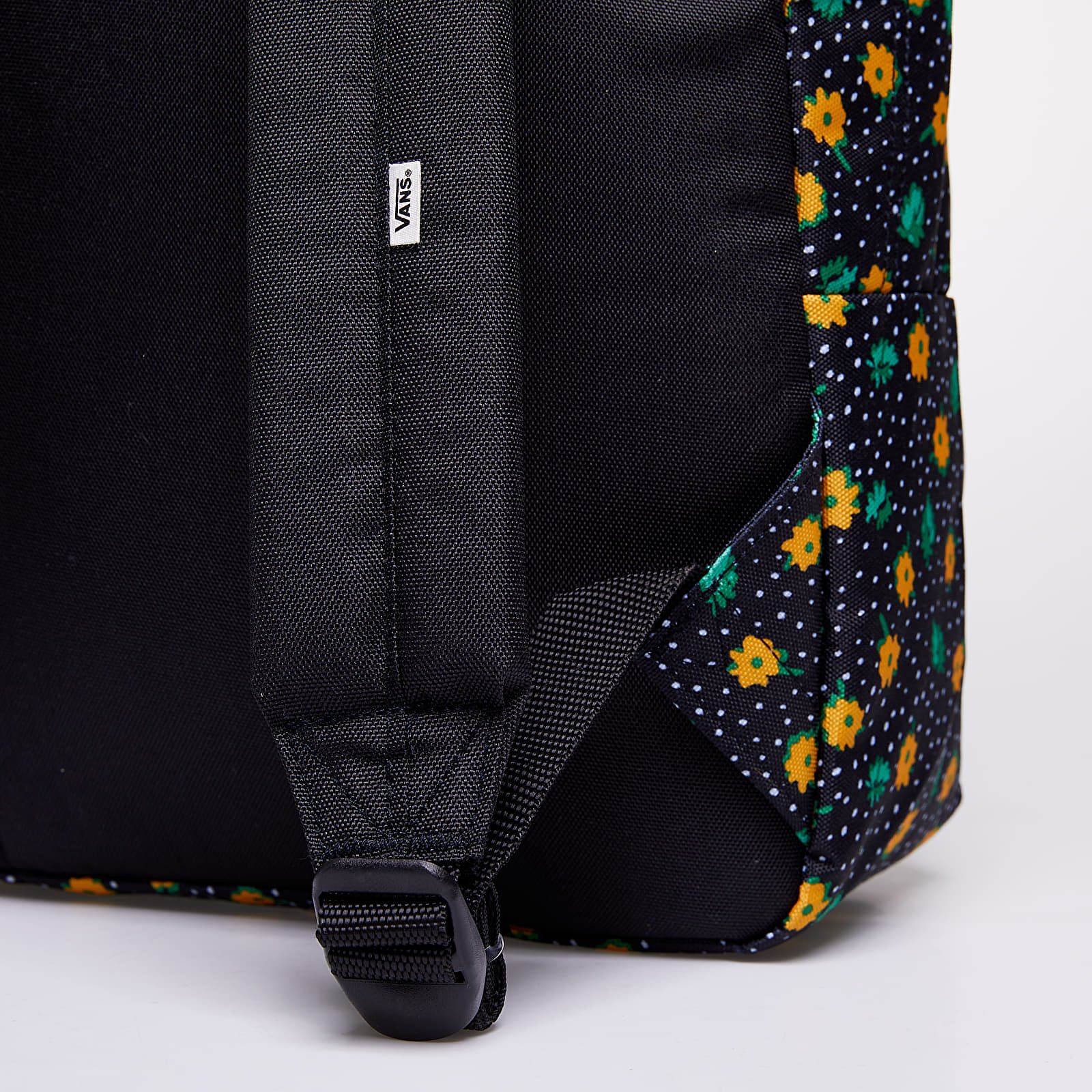 Vans realm black floral print backpack deals