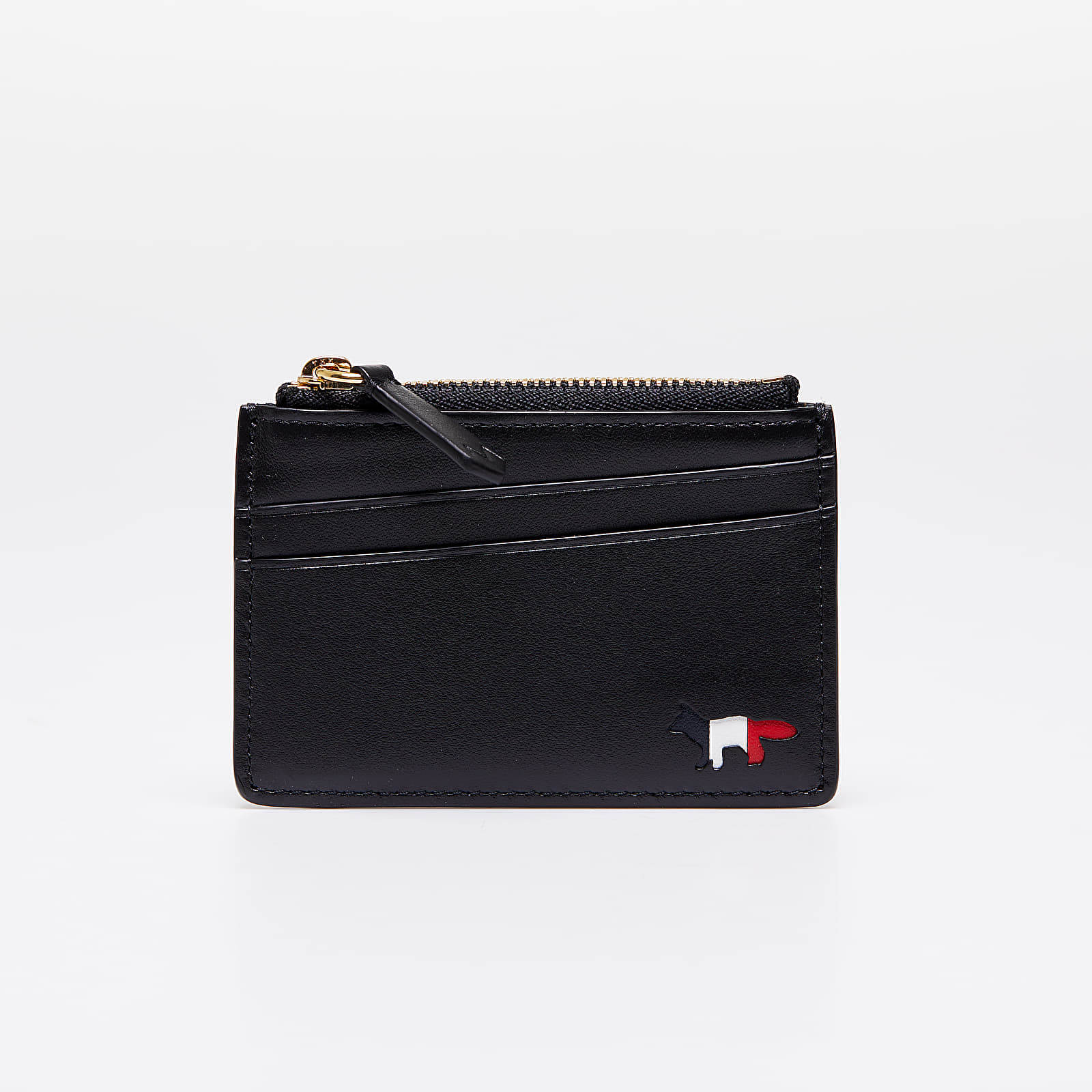 Wallets MAISON KITSUNÉ Tricolor ZIipped Leather Card Holder Black