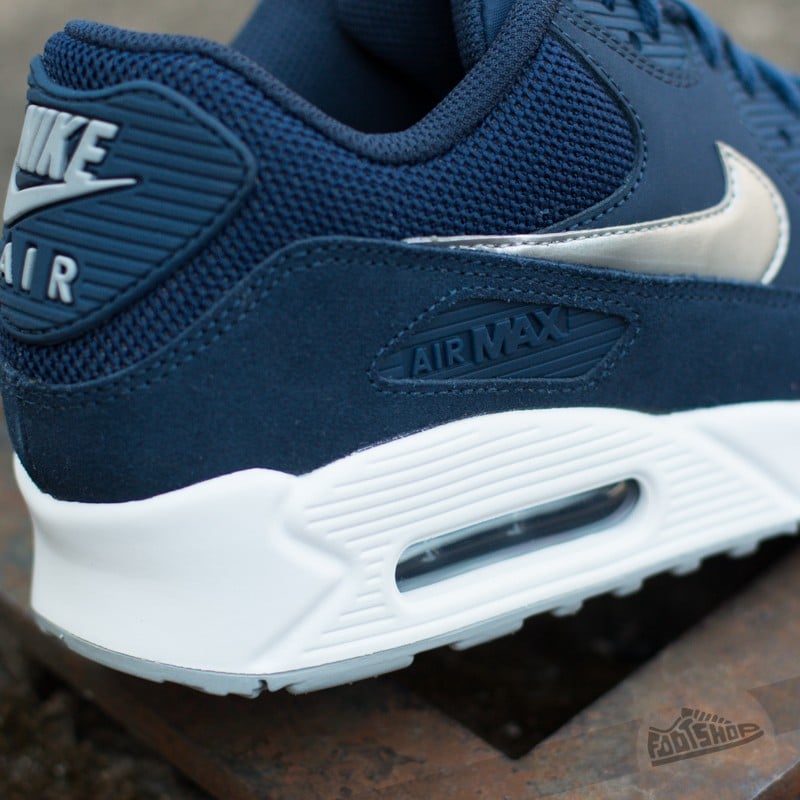 Férfi cipők Nike Air Max 90 Essential Midnight Navy/ Metallic Silver- White