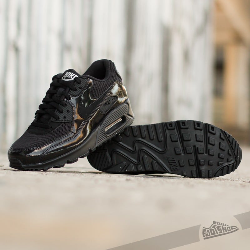 Women s shoes Nike Wmns Air Max 90 Premium Black Black Metallic Silver Footshop