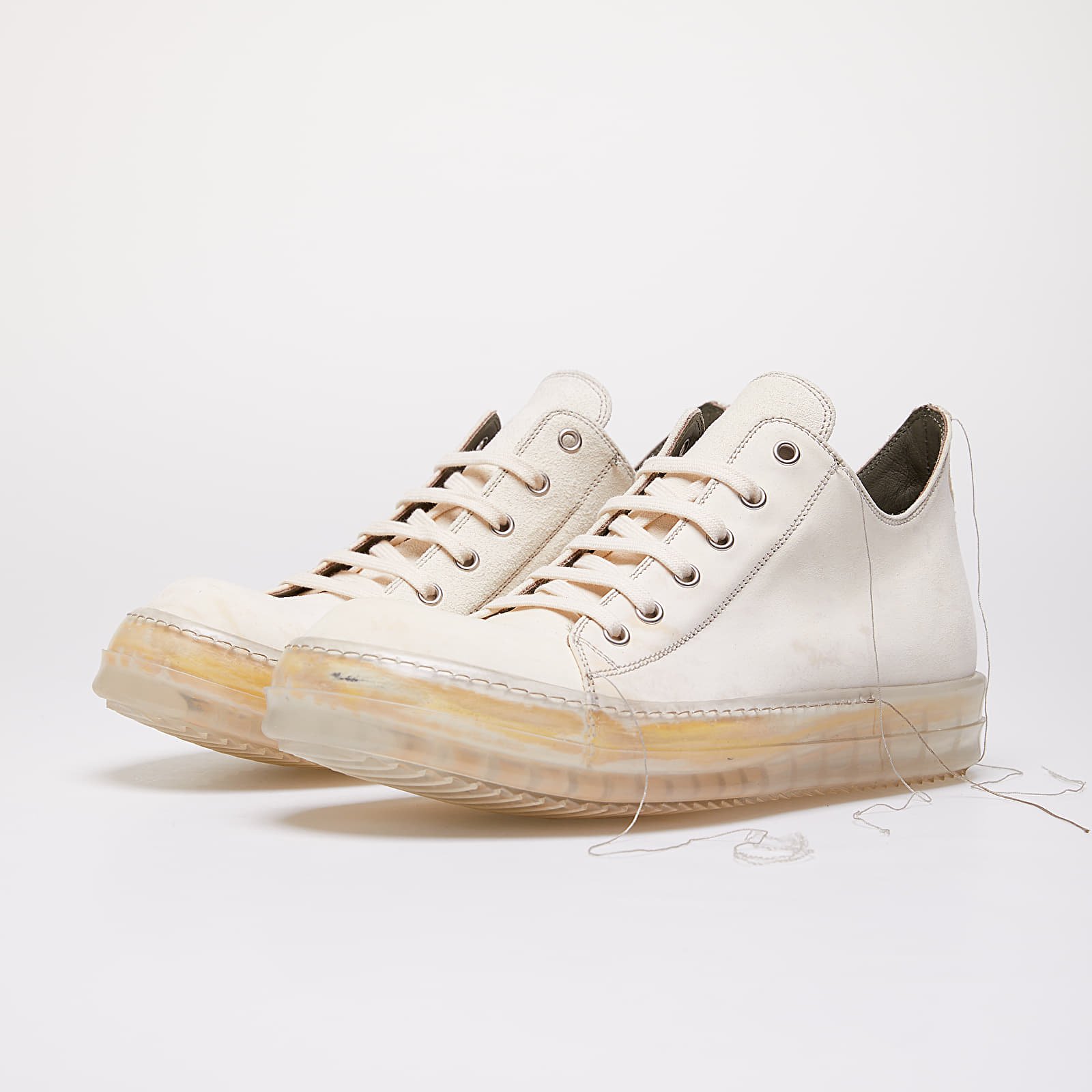 Men s shoes Rick Owens No Cap Low Sneakers Milk Footshop