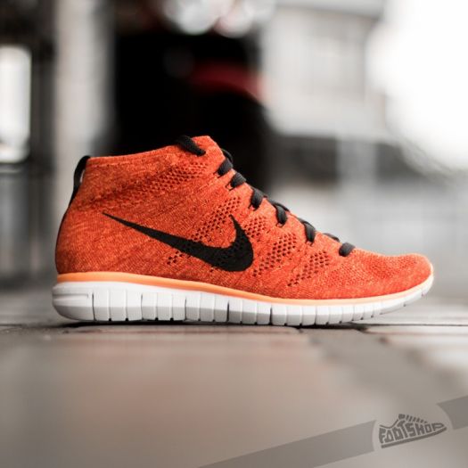 Nike free flyknit mens orange on sale