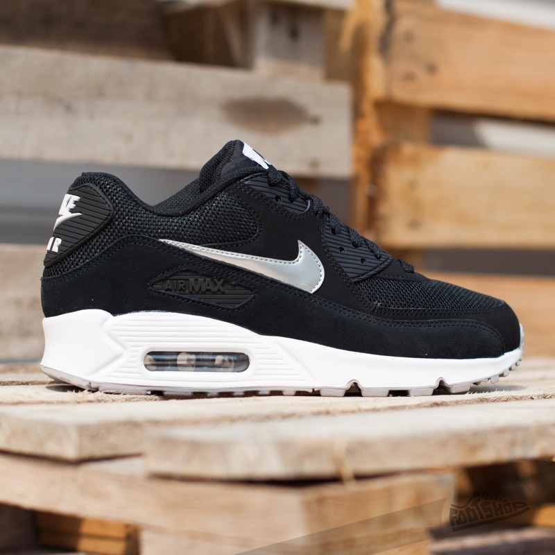 Herren Sneaker und Schuhe Nike Air Max 90 Essential Black Metallic Silver White Flat Silver Footshop