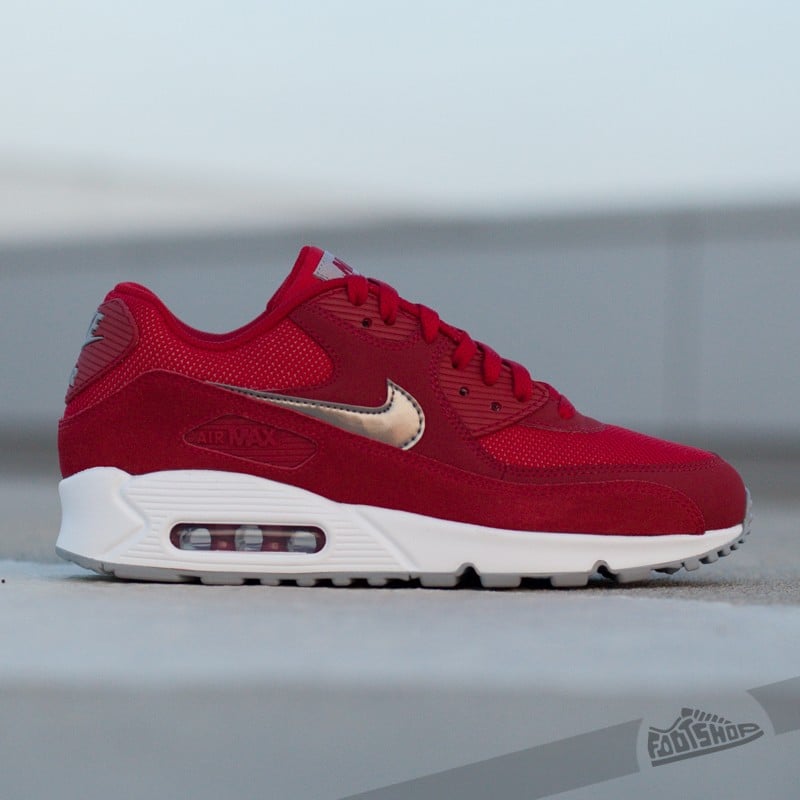 Men's shoes Nike Air Max 90 Essential Gym Red/ Metallic PWTR- White- Wolf Grey