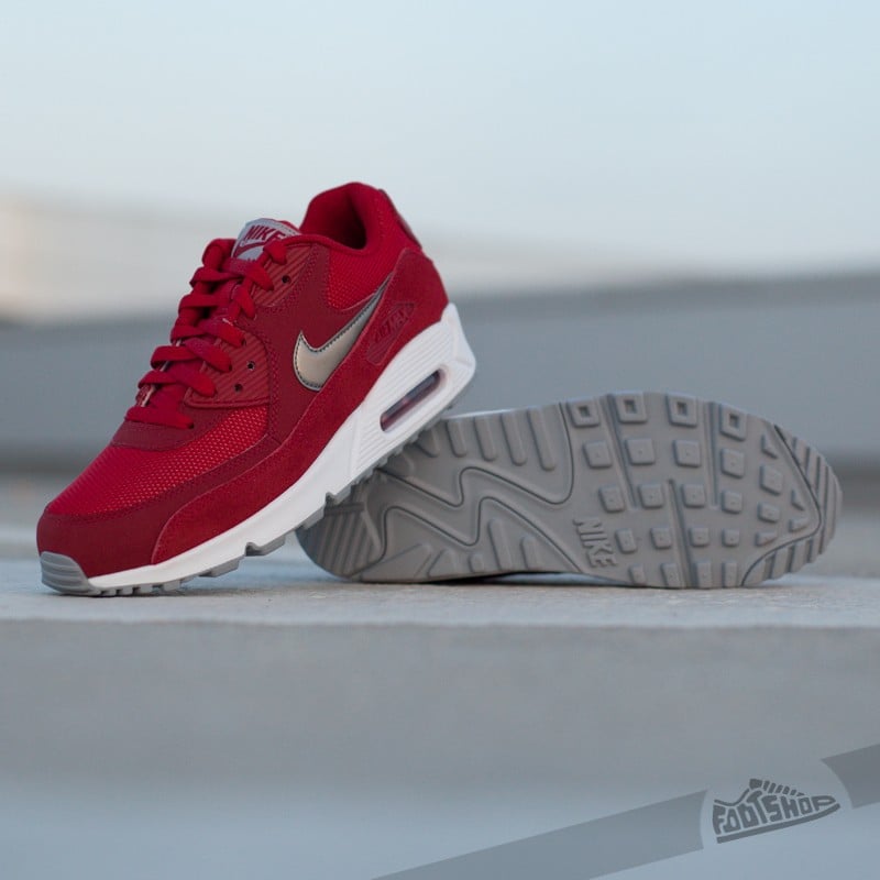 Men's shoes Nike Air Max 90 Essential Gym Red/ Metallic PWTR- White- Wolf Grey