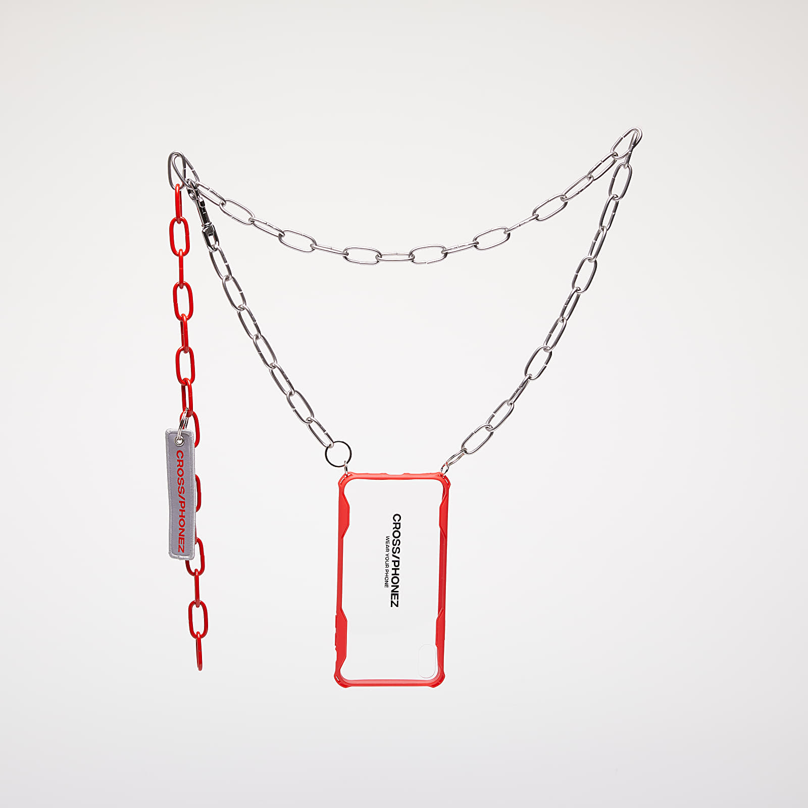 Acesorii de modă CROSS/PHONEZ Crossphone Chain Silver/ Red