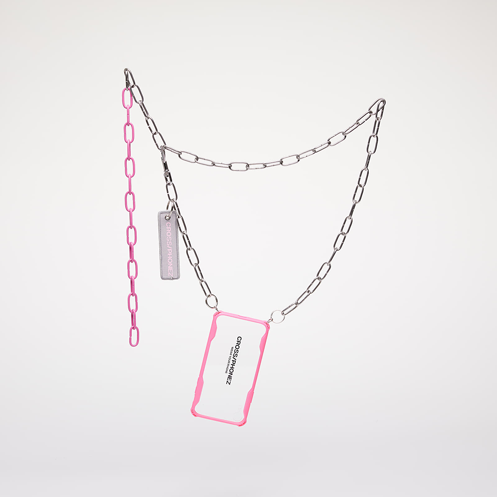 modne dodatki Cross/Phonez Chain Case Silver/ Pink