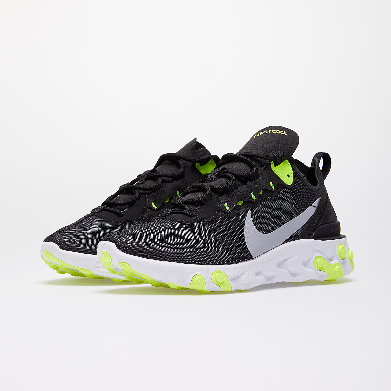 Dámské tenisky a boty Nike React Element 55 Wmns Black/ Wolf Grey-Volt-Cool Grey
