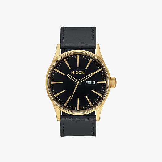 Watches Nixon Sentry Leather Watch Gold Black Footshop