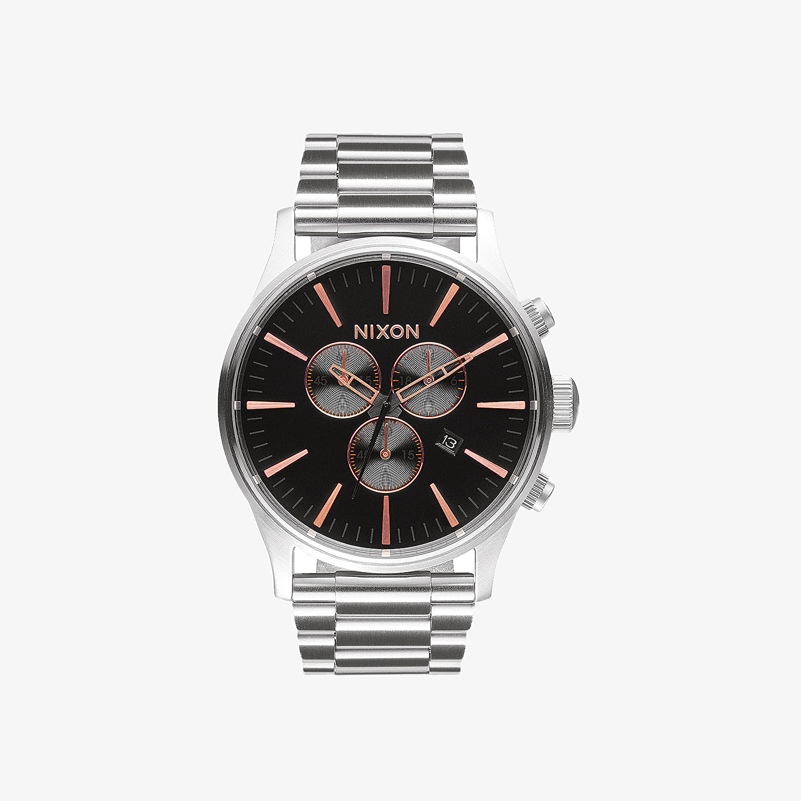 Watches Nixon Sentry Chrono Watch Gray Rose Gold Footshop